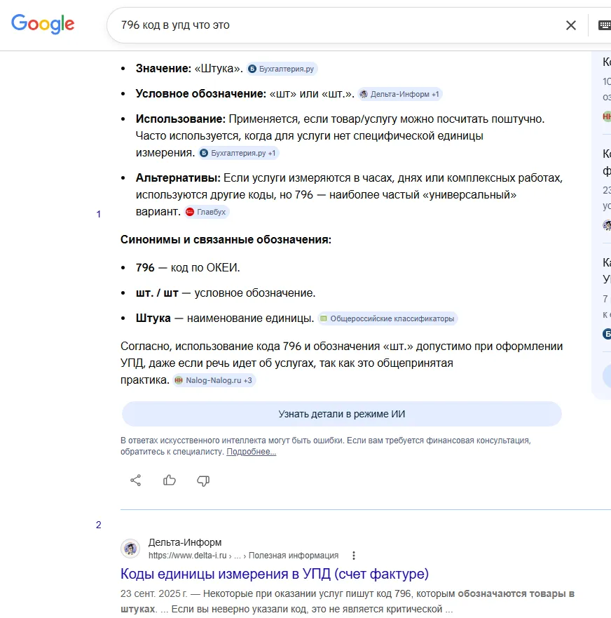 Как 23 статьи по бухгалтерии и кадрам вывели delta-i.ru в ИИ-ответы Яндекса и Google